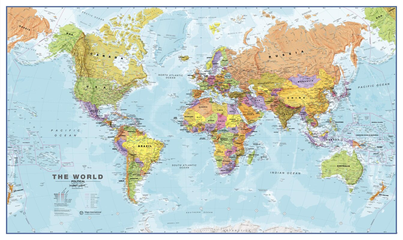 Political World Map by Maps International - The Map Shop