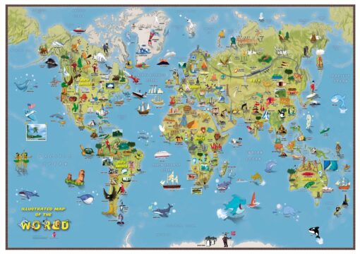 Kids Cartoon Map of the World by Maps International