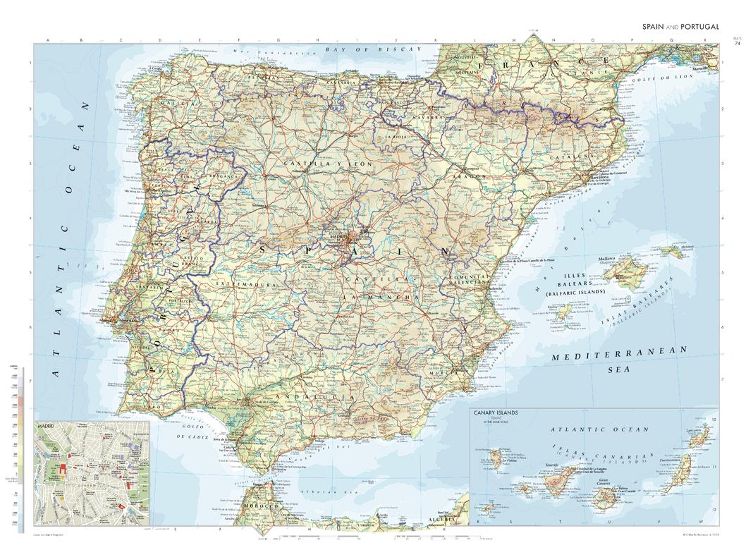 Spain and Portugal Atlas Plate by Collins - The Map Shop