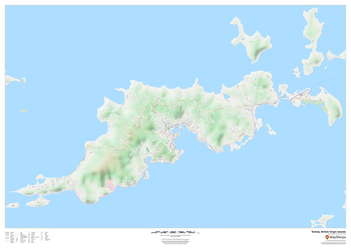 Tortola British Virgin Islands By MapSherpa The Map Shop   Brit Tortola Bvi Large 1131x800 