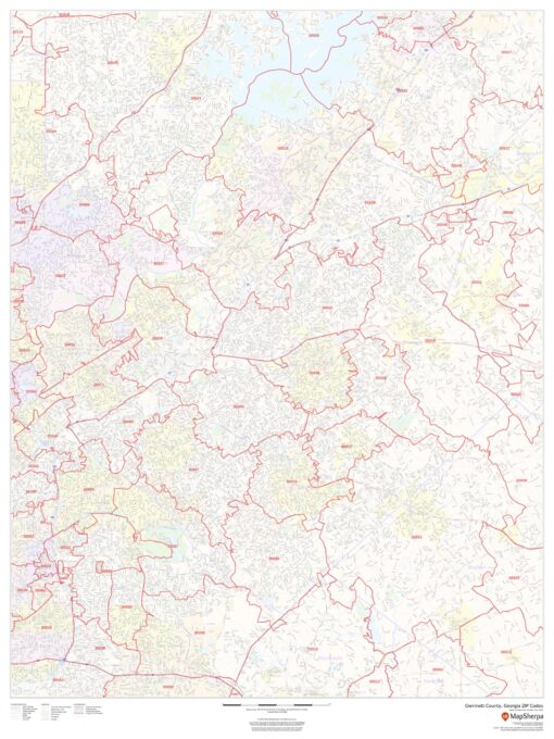 Gwinnett County, Georgia ZIP Codes by MapSherpa - The Map Shop