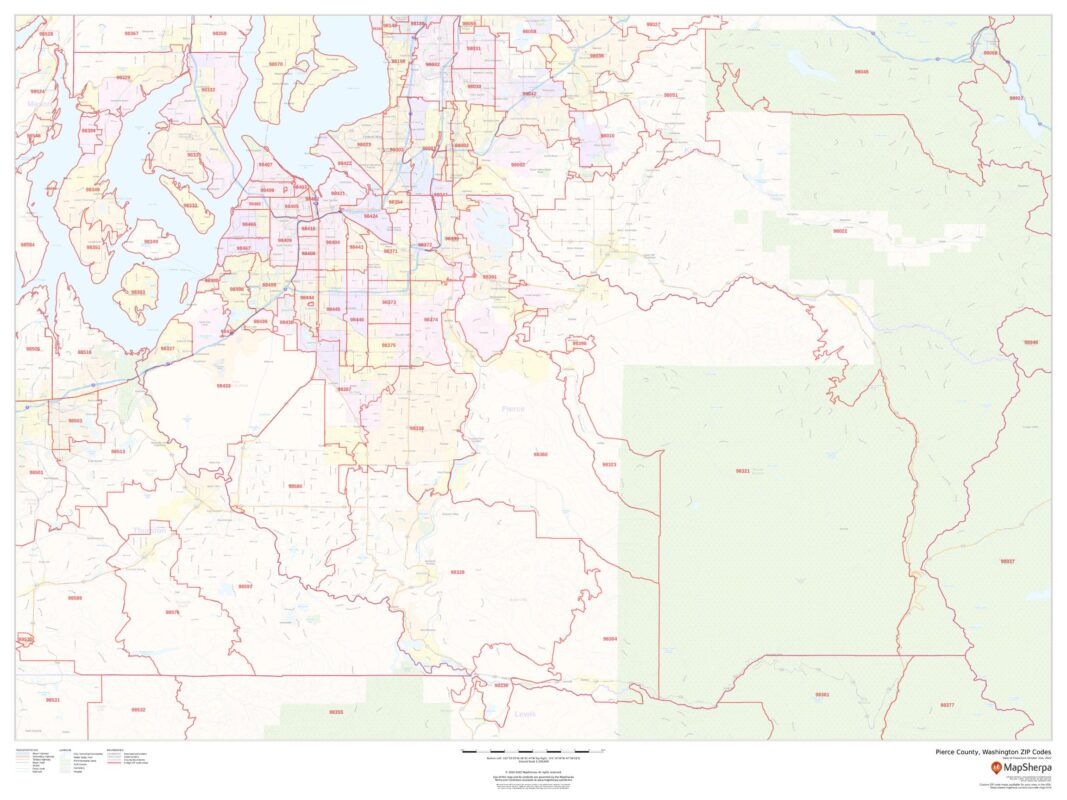 pierce-county-washington-zip-codes-by-mapsherpa-the-map-shop