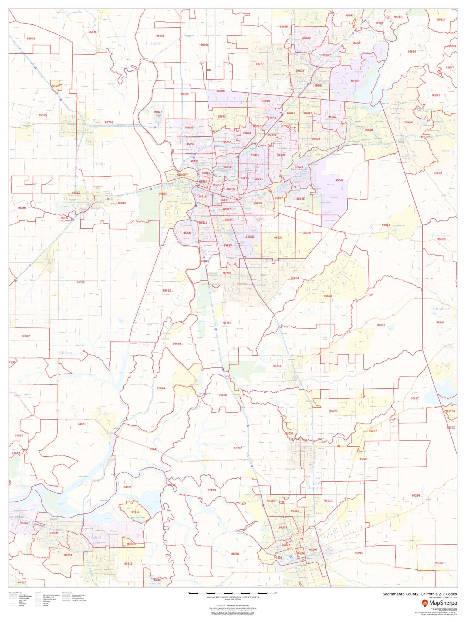 sacramento-county-california-zip-codes-by-mapsherpa-the-map-shop