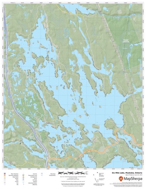 Six Mile Lake Muskoka Ontario By MapSherpa The Map Shop   Ctg 000040 Large 510x660 