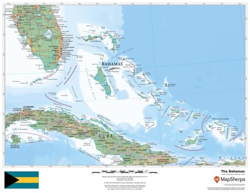 The Bahamas Wall Map by MapSherpa