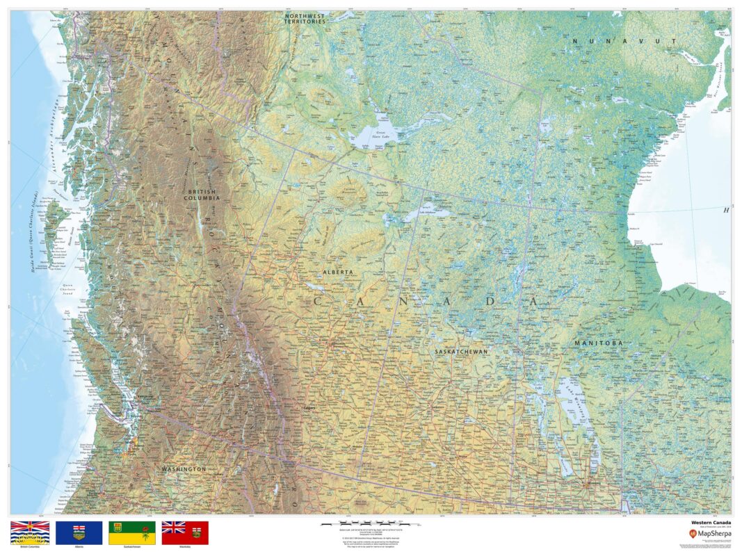 Western Canada Wall Map by MapSherpa - The Map Shop