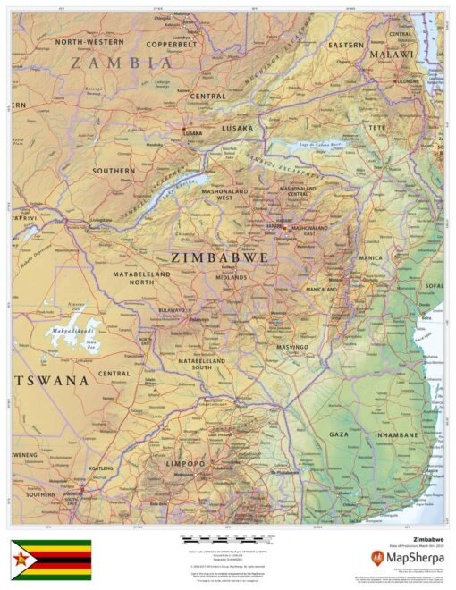 Zimbabwe Wall Map by MapSherpa