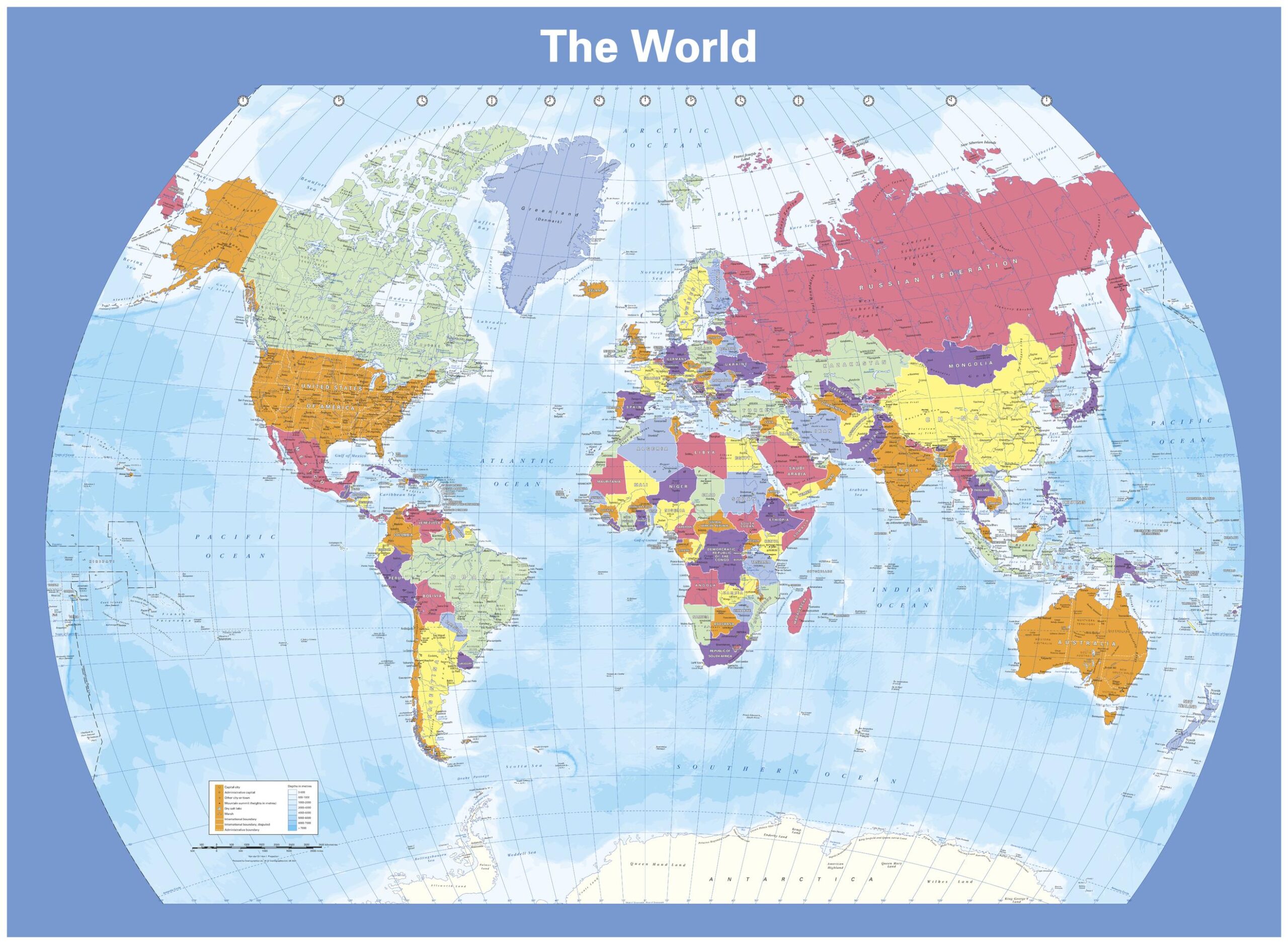 The World - Color blind friendly political world map by Cosmographics ...