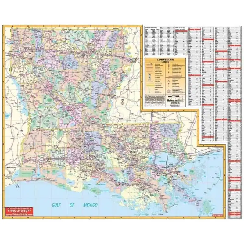 Louisiana State Wall Map by Kappa - The Map Shop