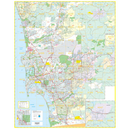 Southern San Diego County Wall Map by Kappa