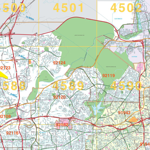 Southern San Diego County Wall Map by Kappa - Image 2