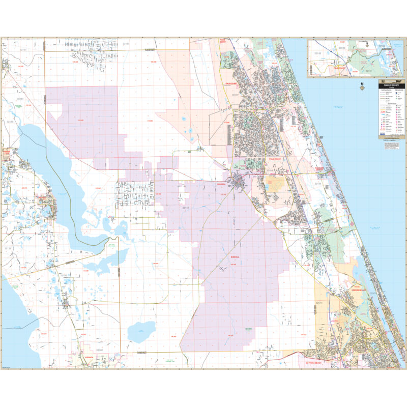 Flagler County, FL Wall Map by Kappa - The Map Shop