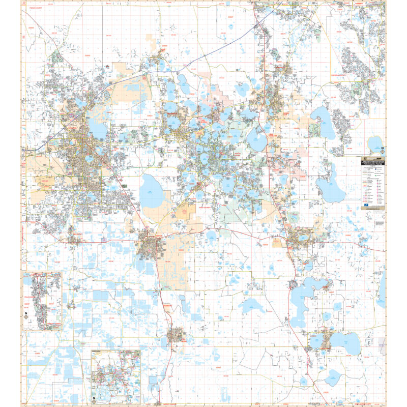 Lakeland, Winterhaven & Polk County, FL Wall Map by Kappa - The Map Shop