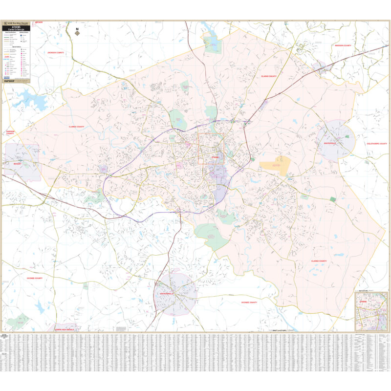 Athens GA Wall Map By Kappa The Map Shop   KA C GA ATHENS 800x800 