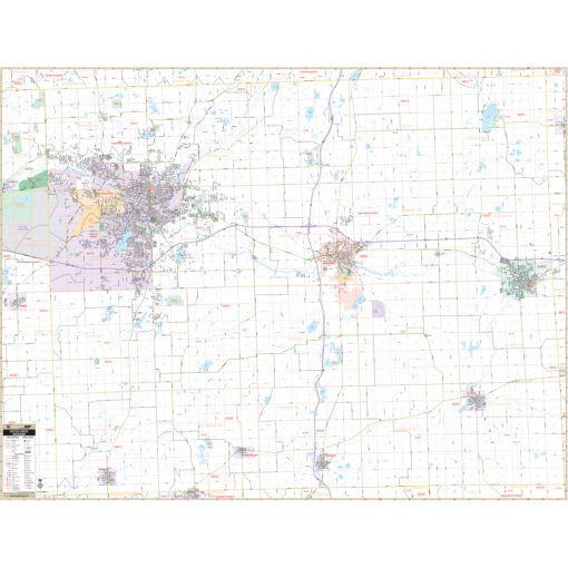 Battle Creek & Calhoun County, MI. Wall Map by Kappa