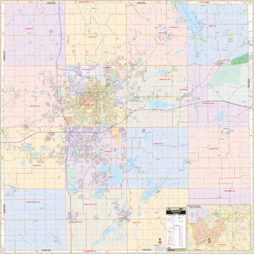 Kalamazoo County, MI Wall Map by Kappa