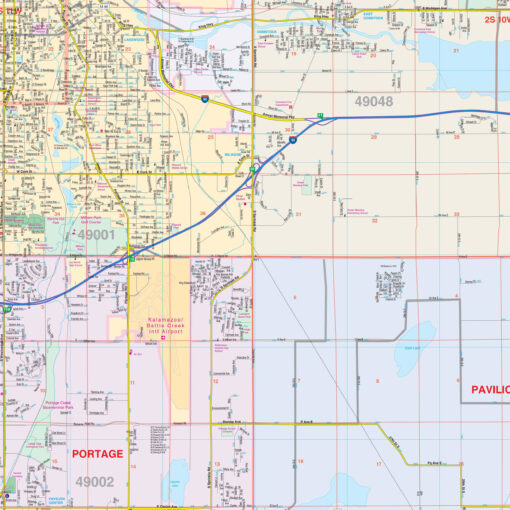 Kalamazoo County, MI Wall Map by Kappa - Image 2