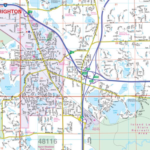 Livingston County, MI Wall Map by Kappa - Image 2