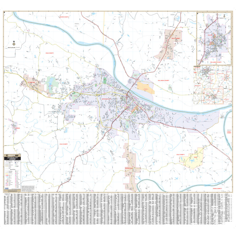 Jefferson City & Fulton County, Mo Wall Map By Kappa - The Map Shop