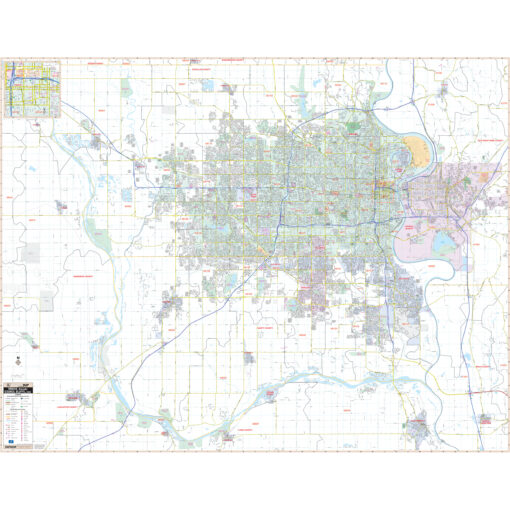 Omaha, NE & Council Bluffs, IA Wall Map by Kappa