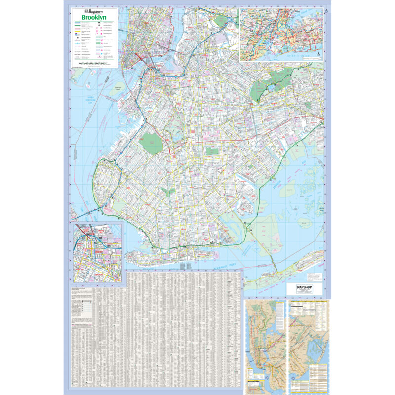 Brooklyn, NY Wall Map by Kappa - The Map Shop