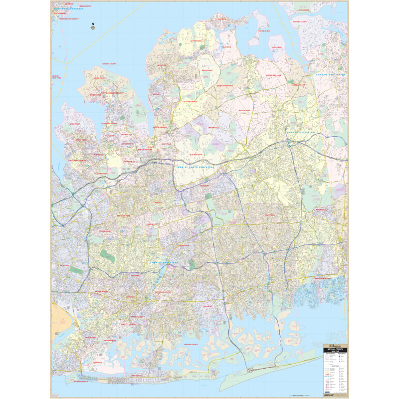 Nassau County, NY Wall Map by Kappa - The Map Shop