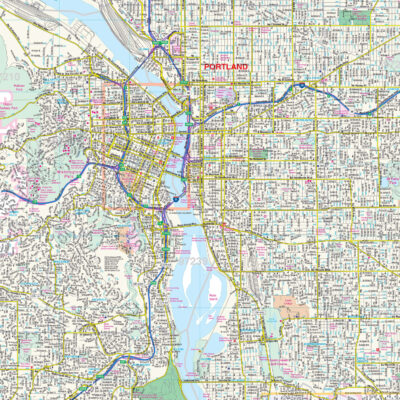 Portland, Or Wall Map By Kappa - The Map Shop