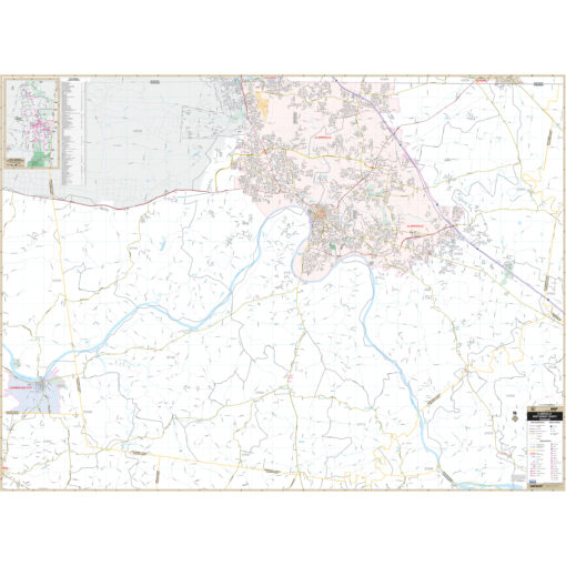 Clarksville & Montgomery County, TN Wall Map by Kappa