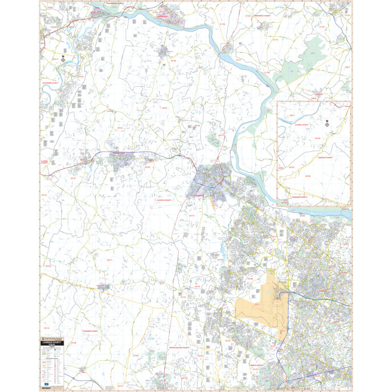 Loudon County VA Wall Map By Kappa The Map Shop   KA C VA LOUDON 800x800 