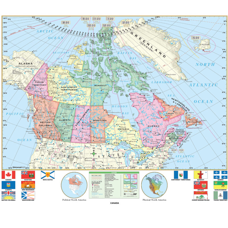 Canada Essential Wall Map By Kappa - The Map Shop