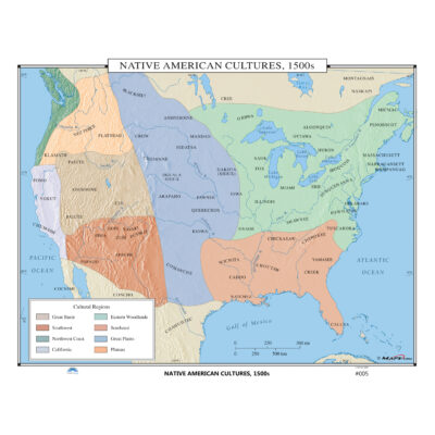 #005 Native American Cultures, 1500s - The Map Shop