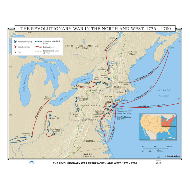 #013 The Revolutionary War in the North & West, 1776-1780 - The Map Shop