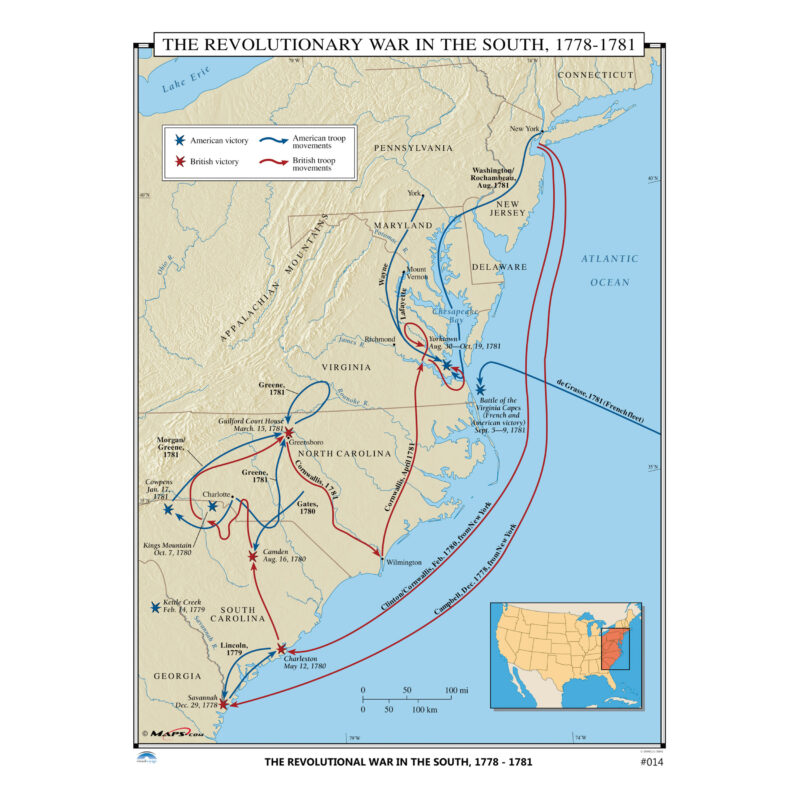 #014 The Revolutionary War in the South, 1778-1781 - The Map Shop