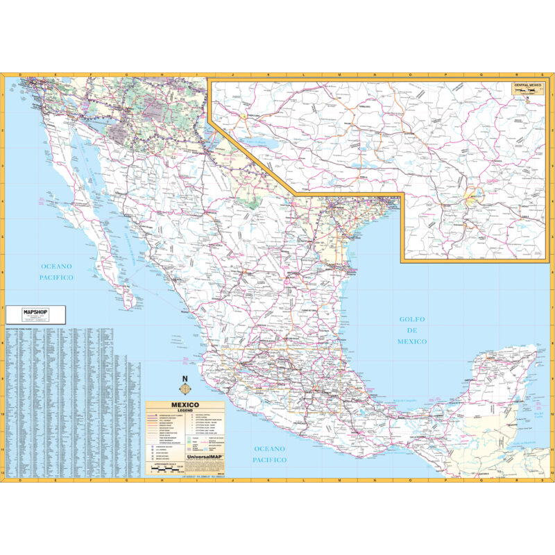 Mexico Wall Map by Kappa - The Map Shop