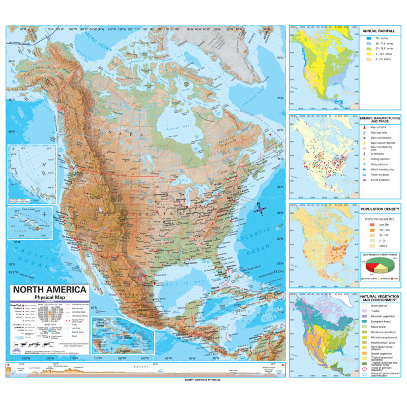 North America Advanced Physical Wall Map by Kappa - The Map Shop