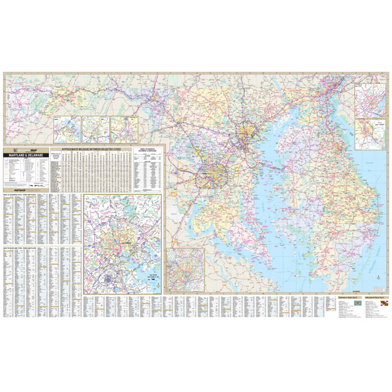 Maryland & Delaware Regional Wall Map by Kappa - The Map Shop