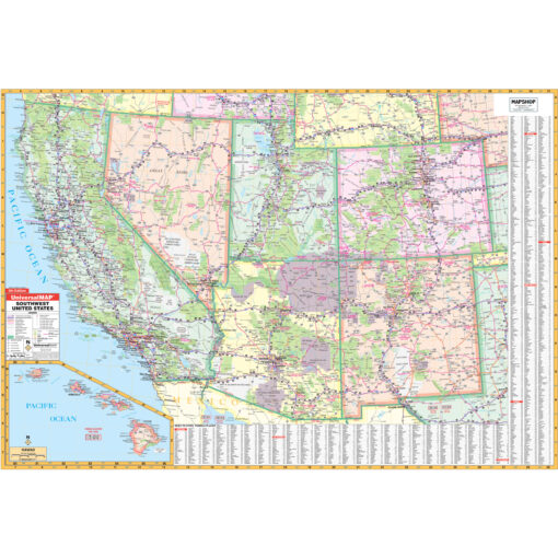 Southwest United States Regional Wall Map by Kappa