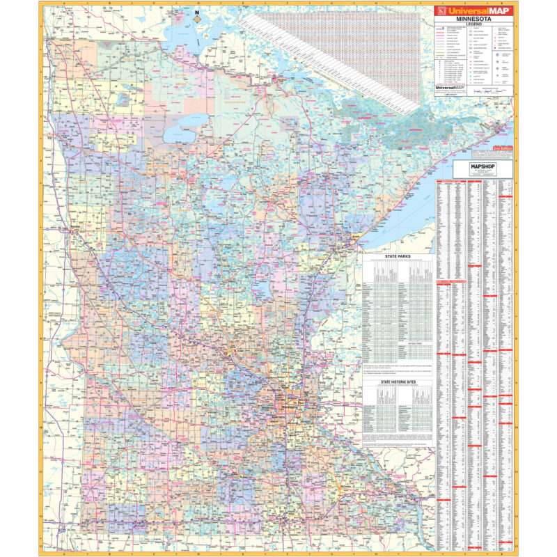 Minnesota State Wall Map by Kappa - The Map Shop