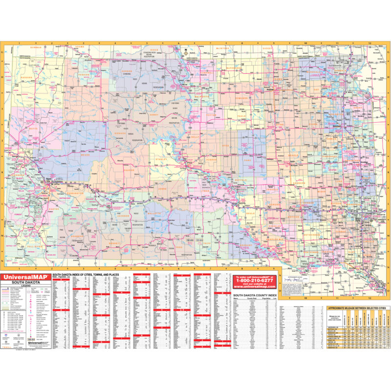 South Dakota State Wall Map by Kappa - The Map Shop