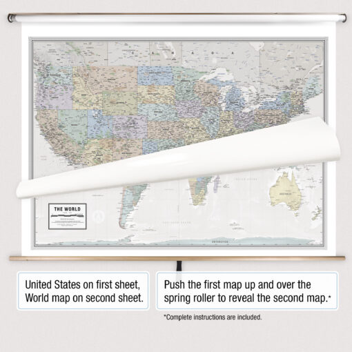 United States Odyssey & World Gall Orthographic Spring Roller Set w/Backboard by South of Kings - Image 2