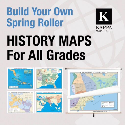 Custom History Classroom Pull Down Map Set w/ Backboard by Kappa