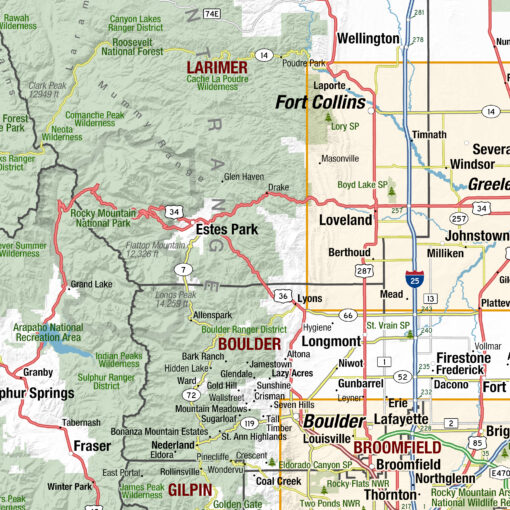 Colorado State Wall Map by MapShop - Image 2