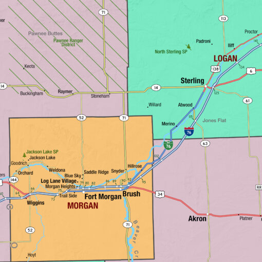 Colorado Wall Map w/Multi-Color Counties by MapShop - Image 2