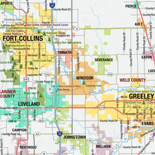 Colorado Wall Map w/Multi-Color Counties by MapShop - Image 3