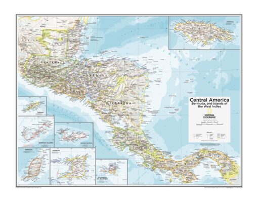 Central America, Bermuda, and Islands of the West Indies - Atlas of the World, 10th Edition by National Geographic