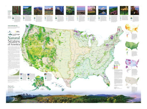 Landscope America: Natural States of America Wall Map by National Geographic