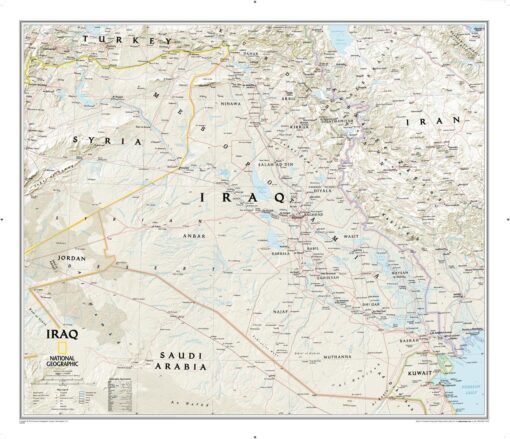 Iraq Classic Wall Map by National Geographic