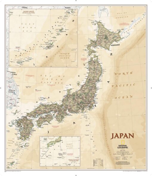 Japan Executive Wall Map by National Geographic