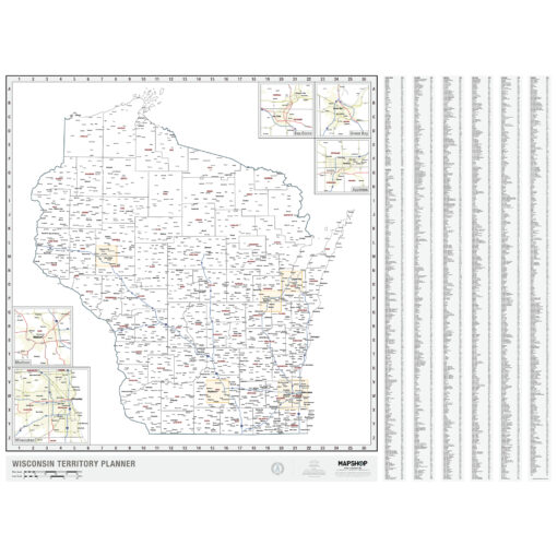 Wisconsin Territory Planner Wall Map by MapShop